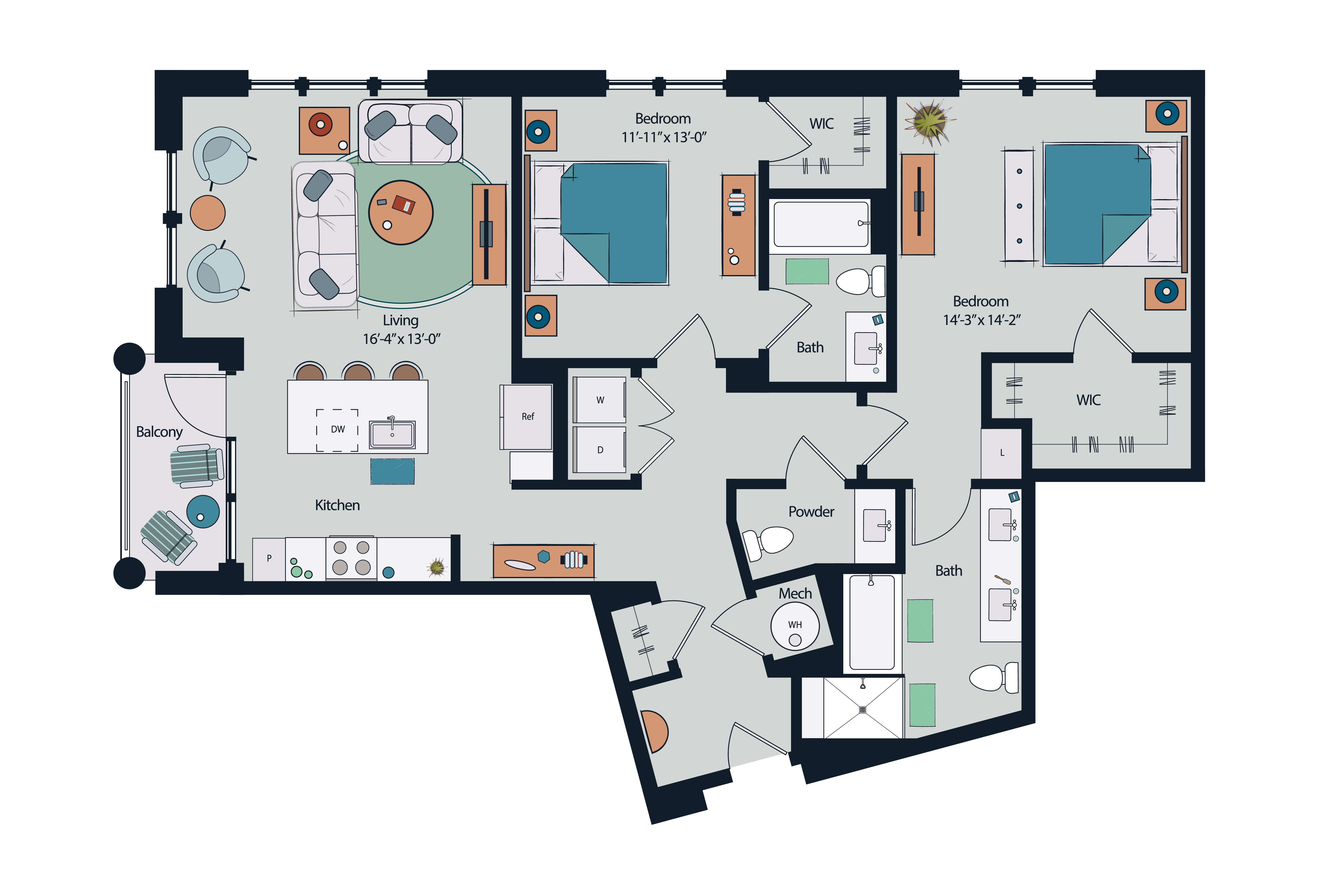 Floor plan layout diagram for B8